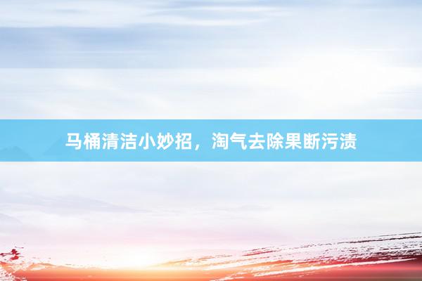 马桶清洁小妙招，淘气去除果断污渍